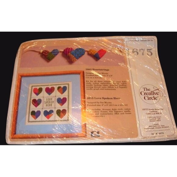 The Creative Circle Love Is Stitched Heart Kit #5975 Cross-Stitch Pattern Comple - Picture 1 of 2